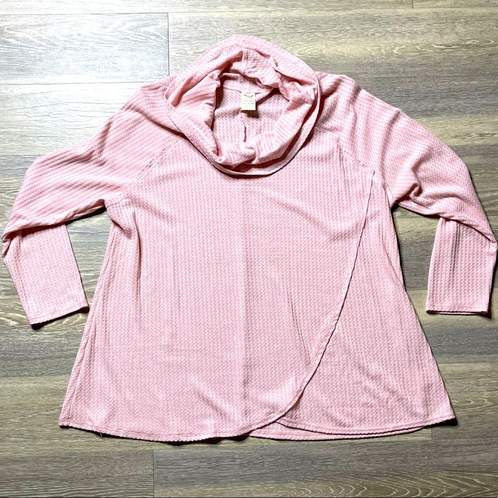 FADED GLORY cowl funnel neck long sleeve top size 3X